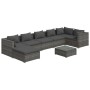 8-piece garden furniture set and gray synthetic rattan cushions by vidaXL, Garden sets - Ref: Foro24-3101845, Price: 673,22 €...