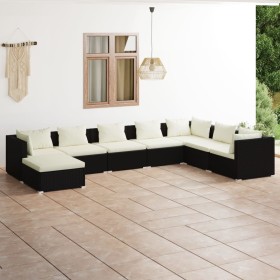 8-teiliges Gartenmöbel-Set und schwarze synthetische Rattankissen von vidaXL, Gartensets - Ref: Foro24-3101855, Preis: 695,04...