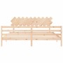 Bed frame with solid wood headboard 200x200 cm by vidaXL, Beds and slatted bases - Ref: Foro24-3195306, Price: 143,81 €, Disc...