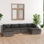 6-teiliges Gartenmöbel-Set und graue synthetische Rattankissen von vidaXL, Gartensets - Ref: Foro24-3101805, Preis: 488,53 €,...