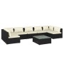 Set de muebles de jardín 8 pzas y cojines ratán sintético negro de vidaXL, Conjuntos de jardín - Ref: Foro24-3101895, Precio:...