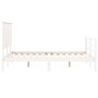 White solid wood bed frame with headboard 120x200 cm by vidaXL, Beds and slatted bases - Ref: Foro24-3195217, Price: 135,05 €...