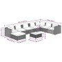 Set de muebles de jardín 9 pzas y cojines ratán sintético negro de vidaXL, Conjuntos de jardín - Ref: Foro24-3101865, Precio:...