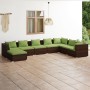 8-teilige Gartensofagarnitur und braune synthetische Rattankissen von vidaXL, Gartensets - Ref: Foro24-3101860, Preis: 708,88...