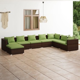 8-teilige Gartensofagarnitur und braune synthetische Rattankissen von vidaXL, Gartensets - Ref: Foro24-3101860, Preis: 708,88...