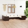 9-teiliges Gartenmöbel-Set und braune synthetische Rattankissen von vidaXL, Gartensets - Ref: Foro24-3101970, Preis: 972,39 €...