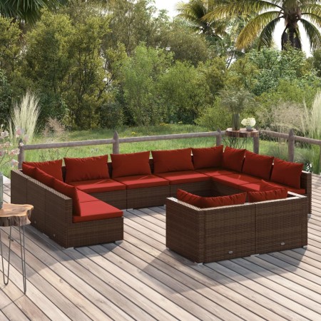 Garden furniture set 11 pieces brown synthetic rattan cushions by vidaXL, Garden sets - Ref: Foro24-3102075, Price: 1,00 €, D...