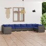 10-teiliges Gartenmöbel-Set und graue synthetische Rattankissen von vidaXL, Gartensets - Ref: Foro24-3101990, Preis: 883,55 €...