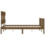 Estructura cama y cabecero madera maciza marrón miel 140x200 cm de vidaXL, Camas y somieres - Ref: Foro24-3193339, Precio: 15...