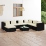 8-piece garden furniture set and black synthetic rattan cushions by vidaXL, Garden sets - Ref: Foro24-3101847, Price: 583,06 ...