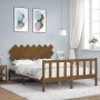 Honey brown solid wood bed frame and headboard 140x200 cm by vidaXL, Beds and slatted bases - Ref: Foro24-3193469, Price: 153...