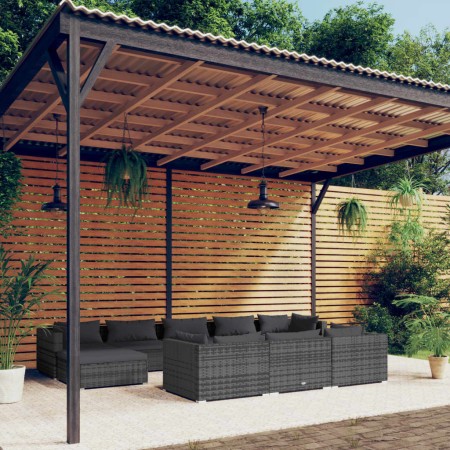 Garden furniture set 10 pieces and gray synthetic rattan cushions by vidaXL, Garden sets - Ref: Foro24-3102045, Price: 1,00 €...