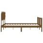 Estructura cama y cabecero madera maciza marrón miel 140x200 cm de vidaXL, Camas y somieres - Ref: Foro24-3193469, Precio: 15...