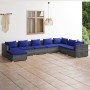 8-teiliges Gartensofa-Set und graue synthetische Rattankissen von vidaXL, Gartensets - Ref: Foro24-3101862, Preis: 579,99 €, ...