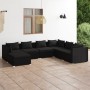 Set de muebles de jardín 7 pzas y cojines ratán sintético negro de vidaXL, Conjuntos de jardín - Ref: Foro24-3101832, Precio:...