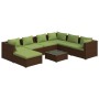 Gartensofa 8 Stück und Kissen aus braunem synthetischem Rattan von vidaXL, Gartensets - Ref: Foro24-3101852, Preis: 791,26 €,...