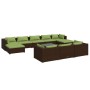 Set de muebles de jardín 11 pzas cojines ratán sintético marrón de vidaXL, Conjuntos de jardín - Ref: Foro24-3102052, Precio:...