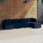 Set de muebles de jardín 5 pzas y cojines ratán sintético negro de vidaXL, Conjuntos de jardín - Ref: Foro24-3101656, Precio:...