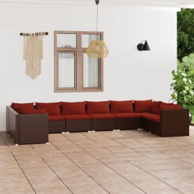 Garden furniture set 10 pieces with brown synthetic rattan cushions by vidaXL, Garden sets - Ref: Foro24-3101987, Price: 875,...