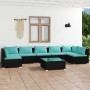 Set de muebles de jardín 8 pzas y cojines ratán sintético negro de vidaXL, Conjuntos de jardín - Ref: Foro24-3101897, Precio:...