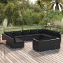 Set de muebles de jardín 11 pzas cojines ratán sintético negro de vidaXL, Conjuntos de jardín - Ref: Foro24-3102072, Precio: ...