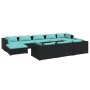 Set de muebles de jardín 10 pzas cojines ratán sintético negro de vidaXL, Conjuntos de jardín - Ref: Foro24-3102041, Precio: ...