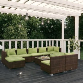 Garden furniture set 10 pieces and brown synthetic rattan cushions by vidaXL, Garden sets - Ref: Foro24-3102012, Price: 989,0...