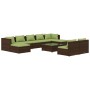 Gartenmöbel-Set 10-teilig und braune synthetische Rattankissen von vidaXL, Gartensets - Ref: Foro24-3102012, Preis: 989,04 €,...