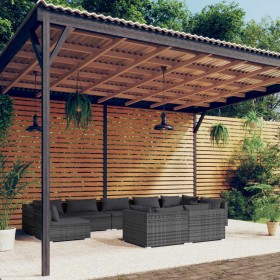 9-teiliges Gartenmöbel-Set und graue synthetische Rattankissen von vidaXL, Gartensets - Ref: Foro24-3102061, Preis: 929,99 €,...