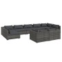 Set de muebles de jardín 9 pzas y cojines ratán sintético gris de vidaXL, Conjuntos de jardín - Ref: Foro24-3102061, Precio: ...