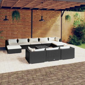 Garden furniture set 11 pieces with black synthetic rattan cushions by vidaXL, Garden sets - Ref: Foro24-3102047, Price: 796,...