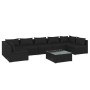 Set de muebles de jardín 8 pzas y cojines ratán sintético negro de vidaXL, Conjuntos de jardín - Ref: Foro24-3101896, Precio:...