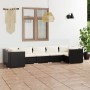 7-teiliges Gartenmöbel-Set und schwarze synthetische Rattankissen von vidaXL, Gartensets - Ref: Foro24-3101951, Preis: 738,48...