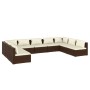 9-teiliges Gartenmöbel-Set und braune synthetische Rattankissen von vidaXL, Gartensets - Ref: Foro24-3101906, Preis: 934,42 €...