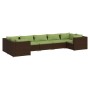 7-teiliges Gartenmöbel-Set und braune synthetische Rattankissen von vidaXL, Gartensets - Ref: Foro24-3101956, Preis: 782,76 €...