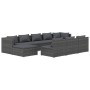 Set de muebles de jardín 10 pzas y cojines ratán sintético gris de vidaXL, Conjuntos de jardín - Ref: Foro24-3102021, Precio:...