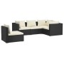 Set de muebles de jardín 5 pzas y cojines ratán sintético negro de vidaXL, Conjuntos de jardín - Ref: Foro24-3102311, Precio:...