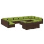 Set muebles de jardín 13 pzas y cojines ratán sintético marrón de vidaXL, Conjuntos de jardín - Ref: Foro24-3102100, Precio: ...