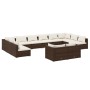 Set muebles de jardín 12 pzas y cojines ratán sintético marrón de vidaXL, Conjuntos de jardín - Ref: Foro24-3102090, Precio: ...