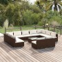 Set de muebles de jardín 12 pzas cojines ratán sintético marrón de vidaXL, Conjuntos de jardín - Ref: Foro24-3102130, Precio:...