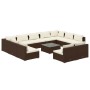 Set de muebles de jardín 12 pzas cojines ratán sintético marrón de vidaXL, Conjuntos de jardín - Ref: Foro24-3102130, Precio:...