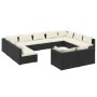 Set de muebles de jardín 11 pzas cojines ratán sintético negro de vidaXL, Conjuntos de jardín - Ref: Foro24-3102071, Precio: ...