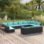 Garden furniture set 13 pieces black synthetic rattan cushions by vidaXL, Garden sets - Ref: Foro24-3102105, Price: 1,00 €, D...