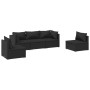 Set de muebles de jardín 5 pzas y cojines ratán sintético negro de vidaXL, Conjuntos de jardín - Ref: Foro24-3102184, Precio:...