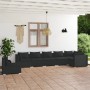 Set de muebles de jardín 7 pzas y cojines ratán sintético negro de vidaXL, Conjuntos de jardín - Ref: Foro24-3102336, Precio:...