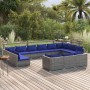 Set de muebles de jardín 13 pzas y cojines ratán sintético gris de vidaXL, Conjuntos de jardín - Ref: Foro24-3102110, Precio:...