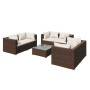 7-teiliges Gartenmöbel-Set und braune synthetische Rattankissen von vidaXL, Gartensets - Ref: Foro24-3102306, Preis: 625,27 €...