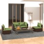 Set muebles de jardín 4 piezas y cojines ratán sintético marrón de vidaXL, Conjuntos de jardín - Ref: Foro24-3102172, Precio:...