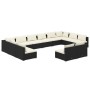 Set de muebles de jardín 12 pzas cojines ratán sintético negro de vidaXL, Conjuntos de jardín - Ref: Foro24-3102135, Precio: ...