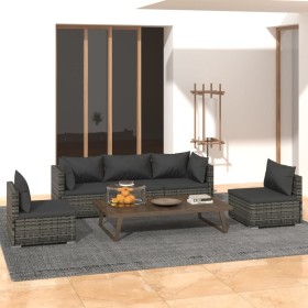 Gartenmöbelset 5-tlg. und Kissen Kunststoff Rattan grau von vidaXL, Gartensets - Ref: Foro24-3102189, Preis: 668,80 €, Rabatt: %